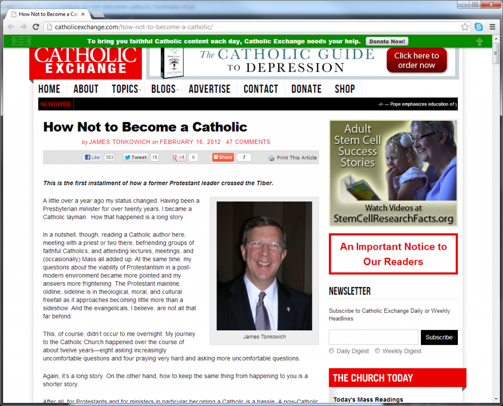 How not to become catholic